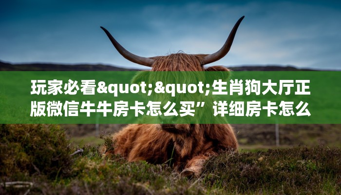 玩家必看""生肖狗大厅正版微信牛牛房卡怎么买”详细房卡怎么购买教程