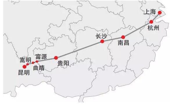 沪昆、云桂高铁票价敲定：昆明到上海879元