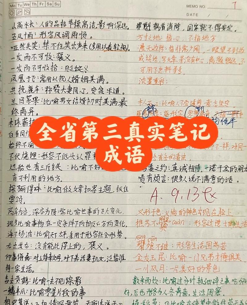 高中语文学习干货！学霸笔记之成语积累