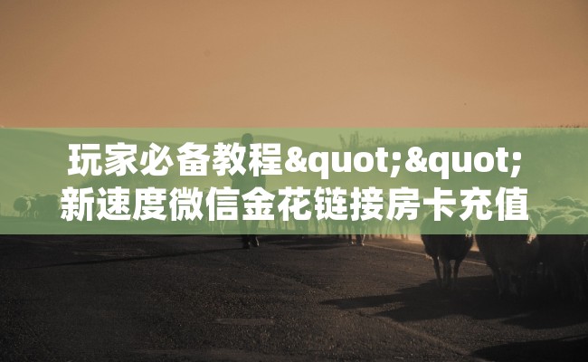 玩家必备教程""新速度微信金花链接房卡充值”详细房卡怎么购买教程