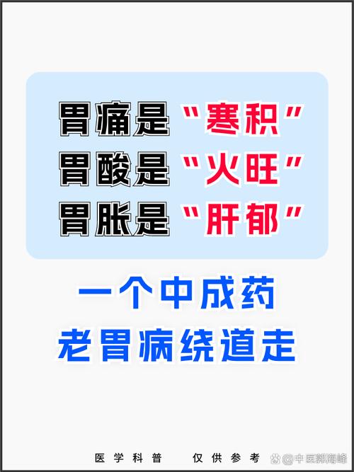 胃痛是寒积，胃酸是火旺，胃胀是肝郁，一个中成药，搞定老胃病