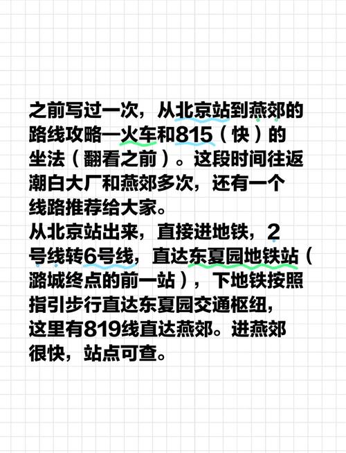 如何规划燕郊到北京的交通路线？这些路线有哪些便捷性？